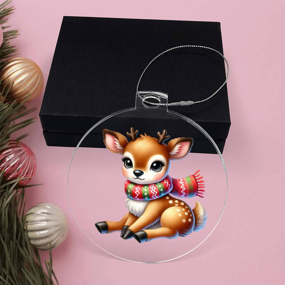 Cute Christmas Reindeer 003 - Acrylic Ornament