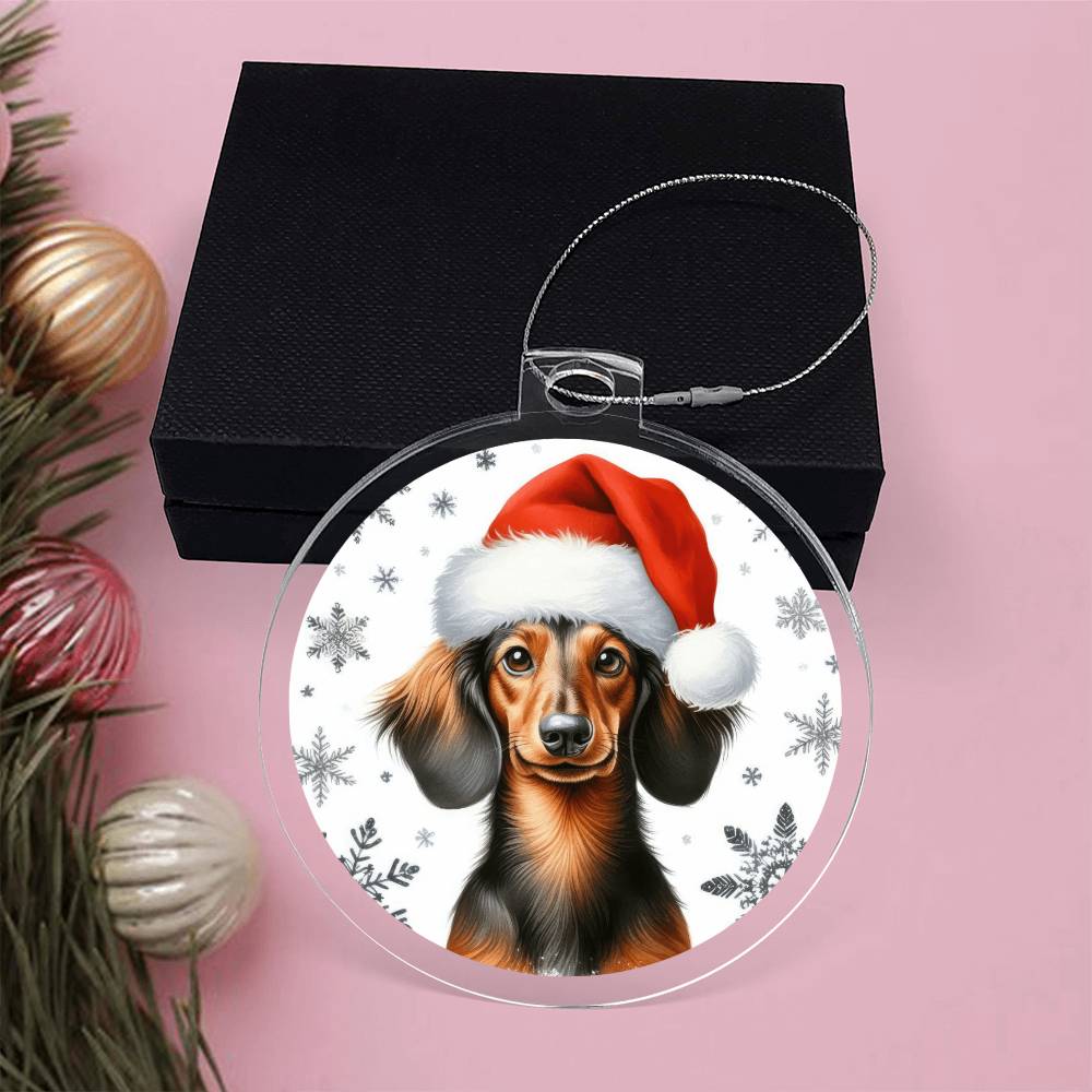 Christmas Dog - Dachshund - Acrylic Ornament