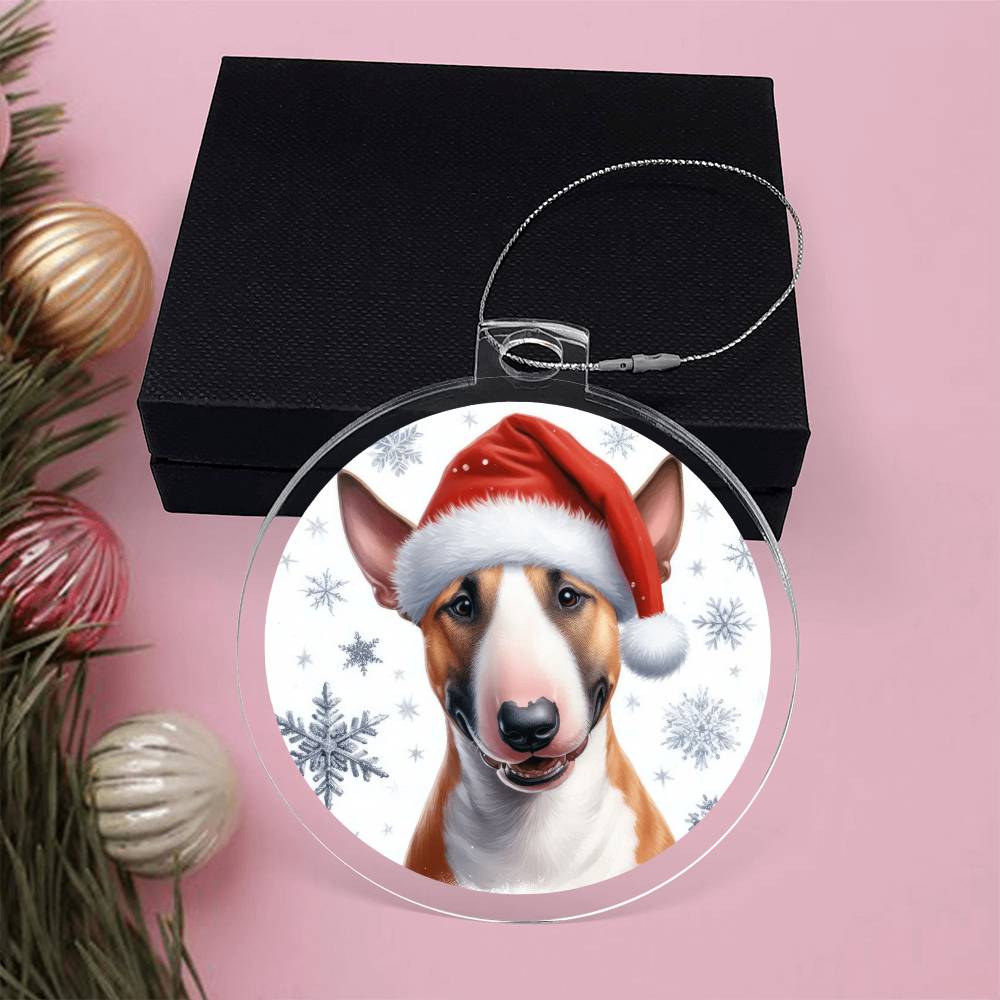 Christmas Dog - Miniature Bull Terrier - Acrylic Ornament