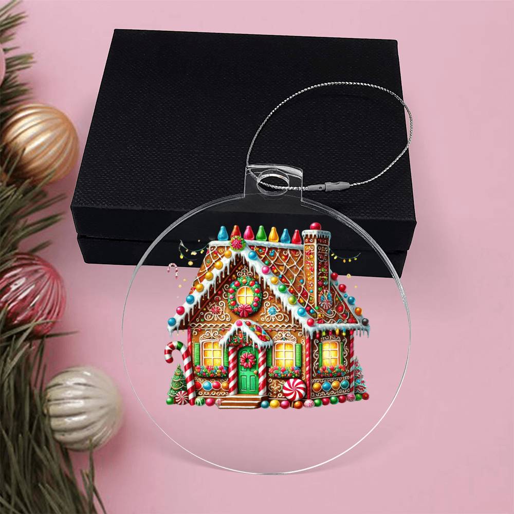 Christmas Gingerbread House 015 - Acrylic Ornament