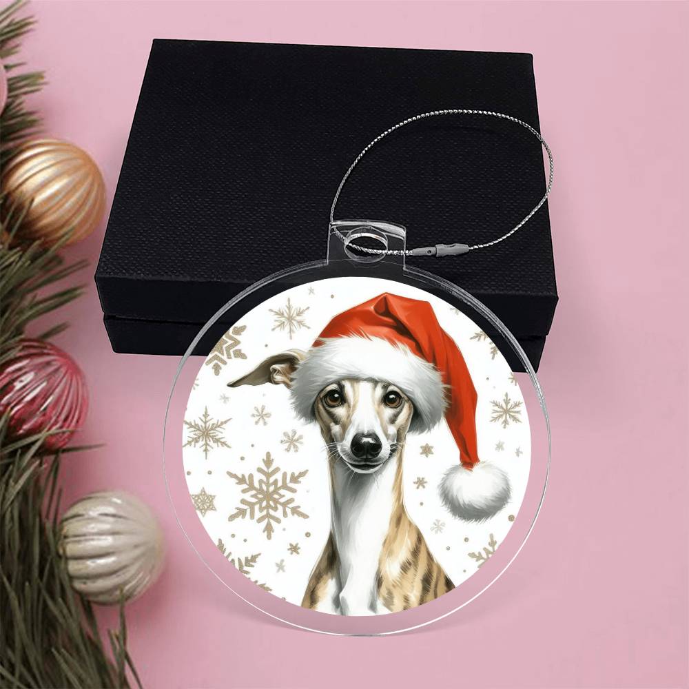 Christmas Dog - Whippet - Acrylic Ornament