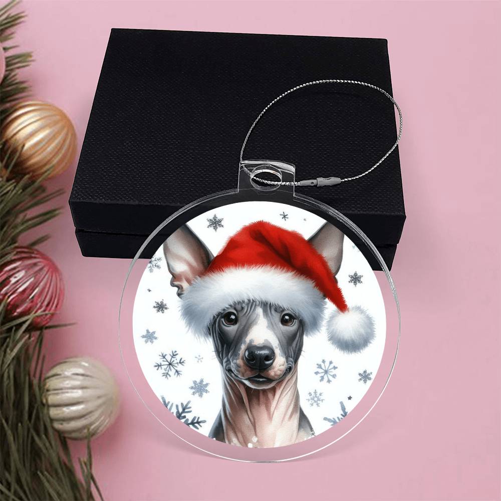 Christmas Dog - American Hairless Terrier - Acrylic Ornament