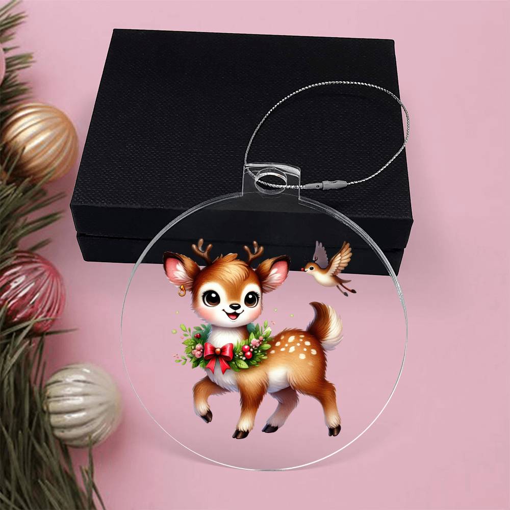 Cute Christmas Reindeer 017 - Acrylic Ornament
