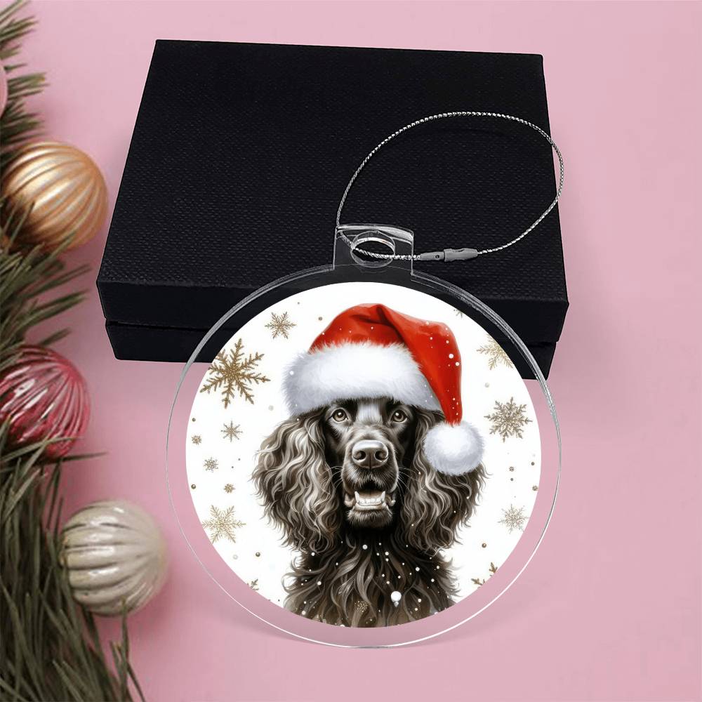 Christmas Dog - Irish Water Spaniel - Acrylic Ornament