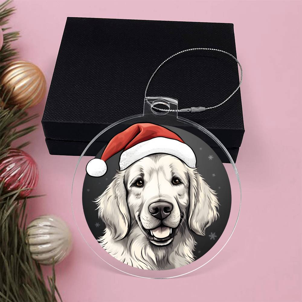 Dog Stained Glass Christmas Design 013 - Acrylic Ornament