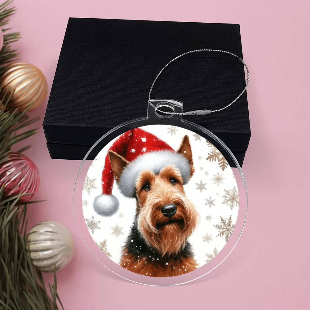 Christmas Dog - Irish Terrier - Acrylic Ornament