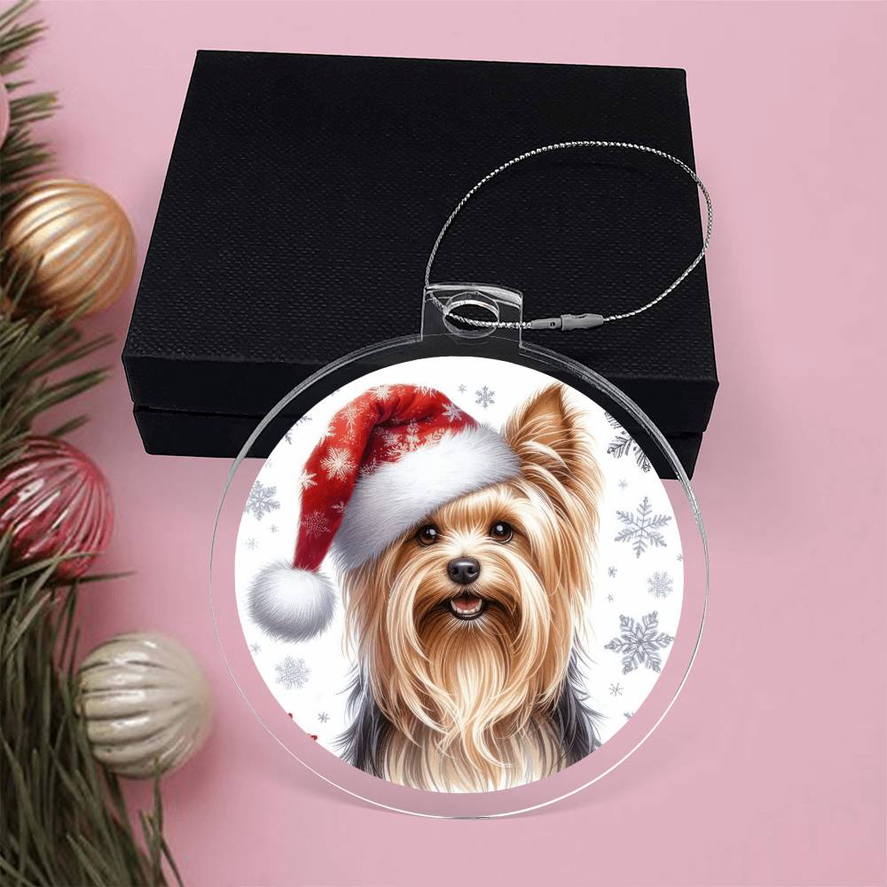 Christmas Dog - Silky Terrier - Acrylic Ornament