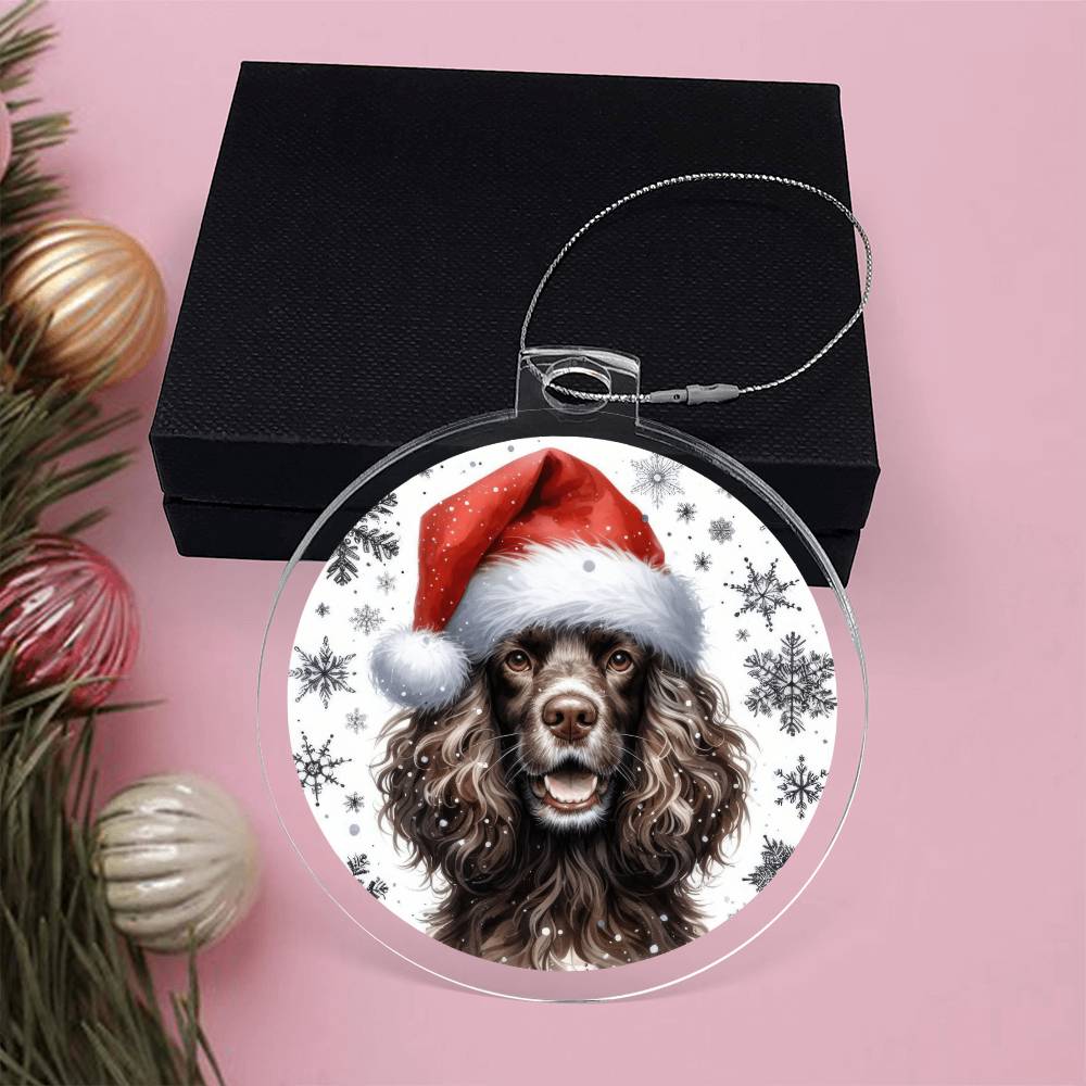 Christmas Dog - American Water Spaniel - Acrylic Ornament