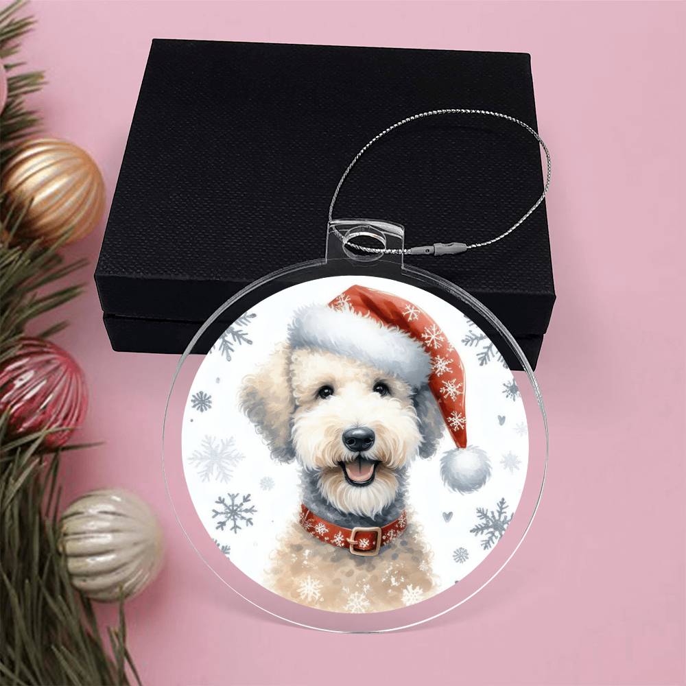 Christmas Dog - Bedlington Terrier - Acrylic Ornament