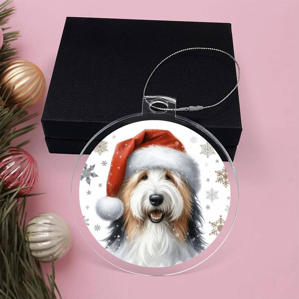 Christmas Dog - Old English Sheepdog - Acrylic Ornament