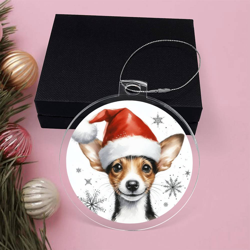Christmas Dog - Rat Terrier - Acrylic Ornament