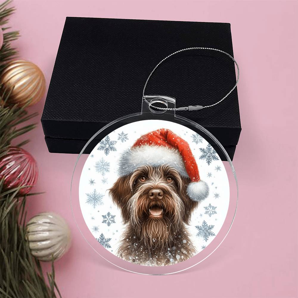 Christmas Dog - Wirehaired Pointing Griffon - Acrylic Ornament