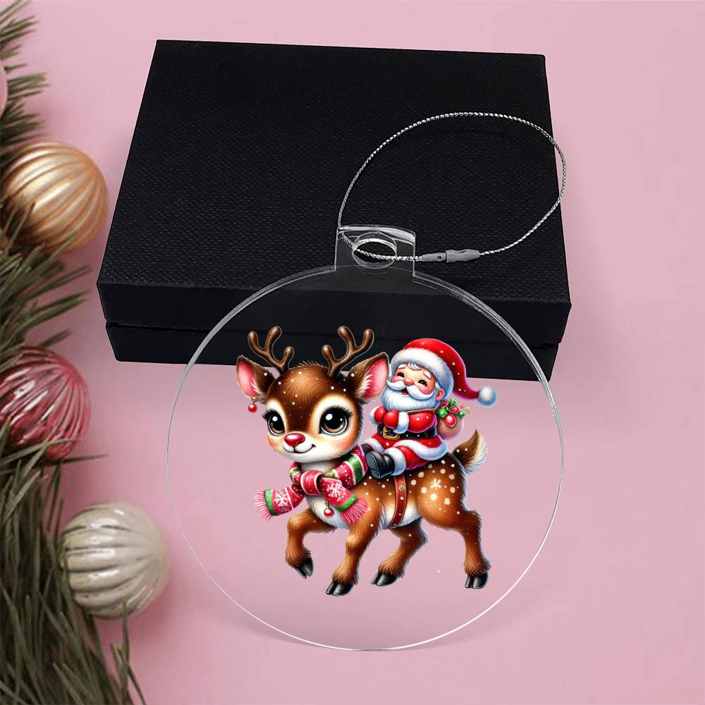 Cute Christmas Reindeer 020 - Acrylic Ornament