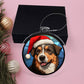 Dog Stained Glass Christmas Design 008 - Acrylic Ornament