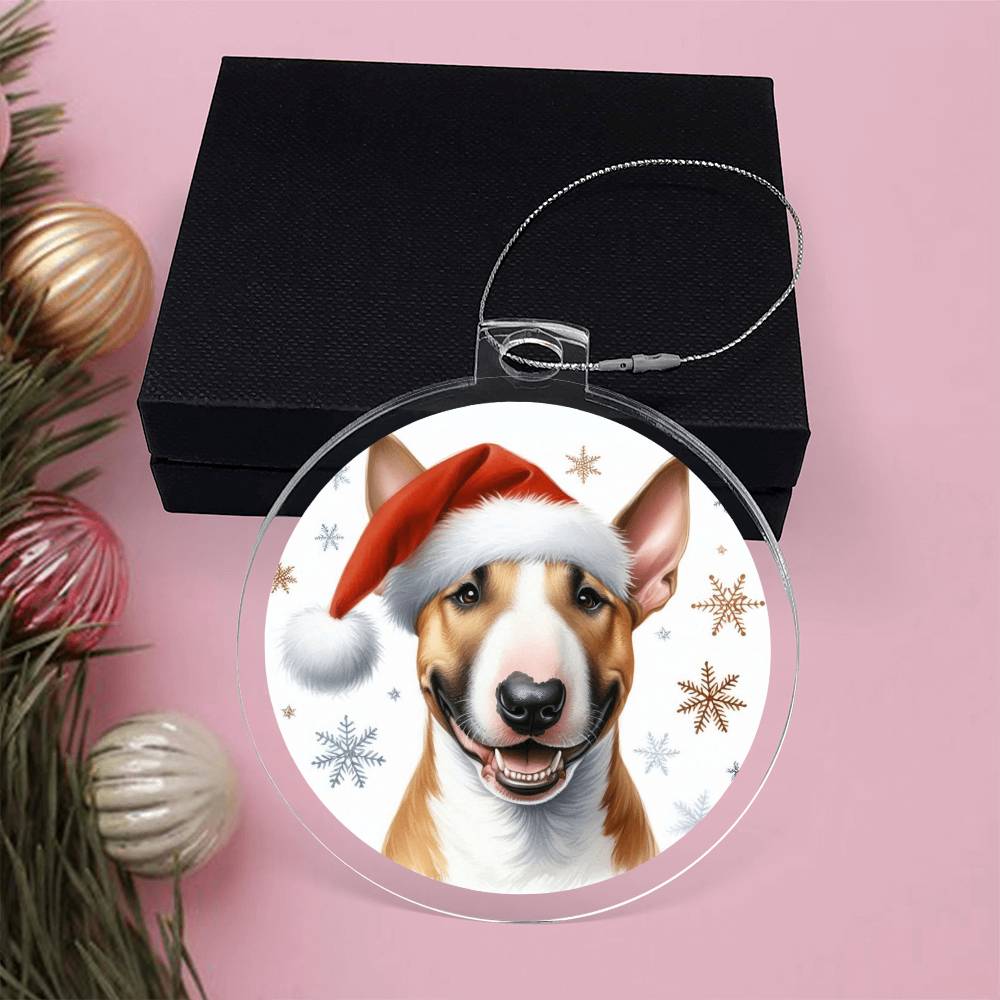 Christmas Dog - Bull Terrier - Acrylic Ornament