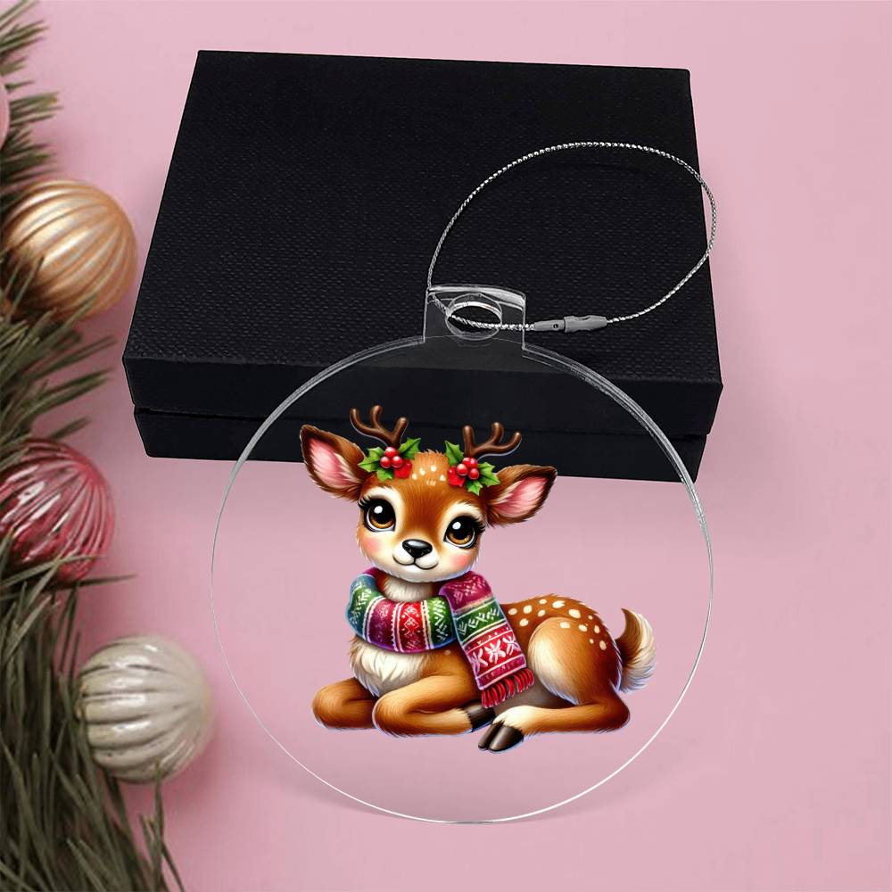 Cute Christmas Reindeer 005 - Acrylic Ornament