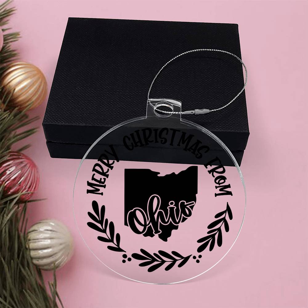 Merry Christmas From Ohio - Acrylic Ornament