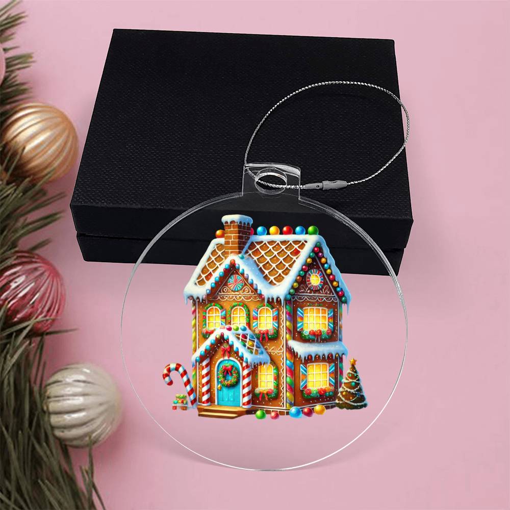 Christmas Gingerbread House 006 - Acrylic Ornament