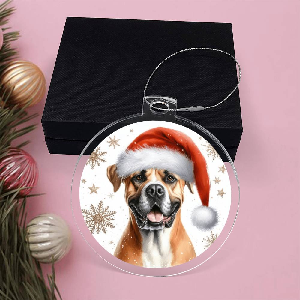 Christmas Dog - Dogo Argentino - Acrylic Ornament