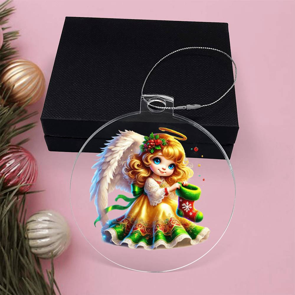 Cute Christmas Angel 003 - Acrylic Ornament