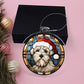 Dog Stained Glass Christmas Design 033 - Acrylic Ornament