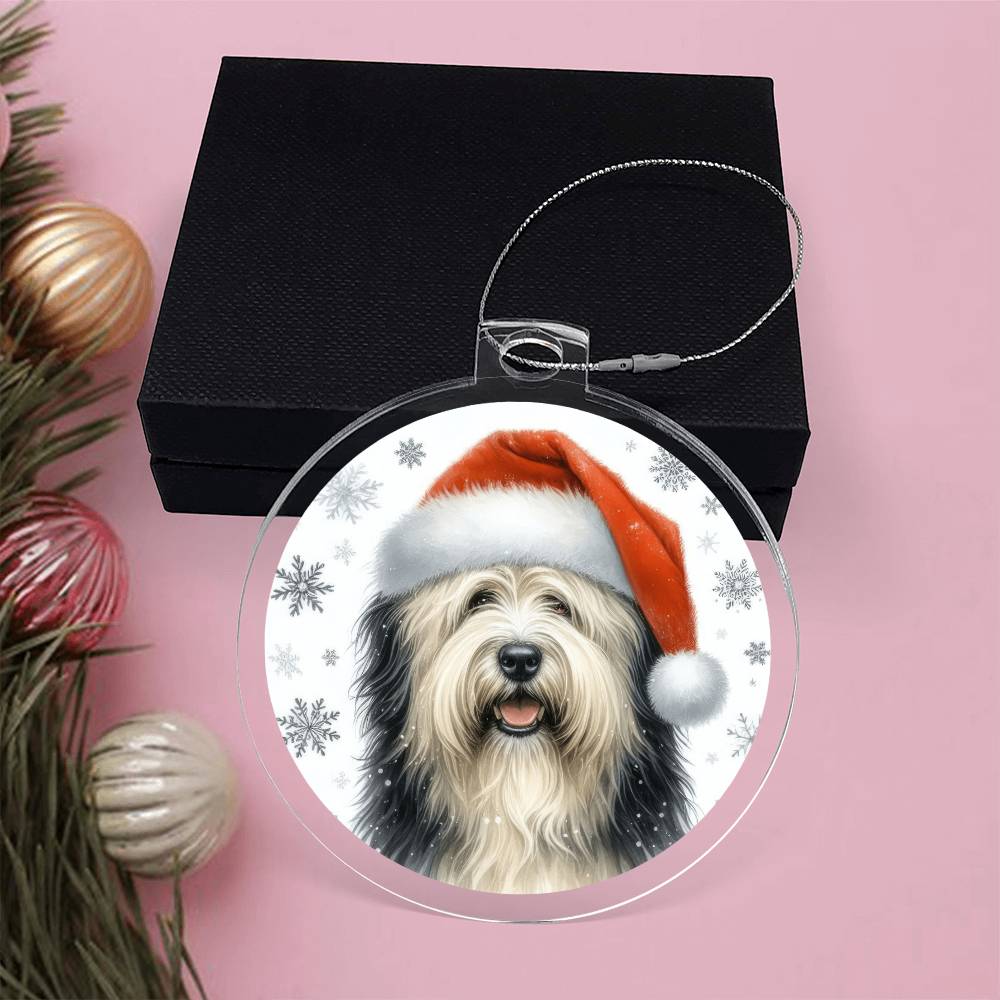 Christmas Dog - Polish Lowland Sheepdog - Acrylic Ornament