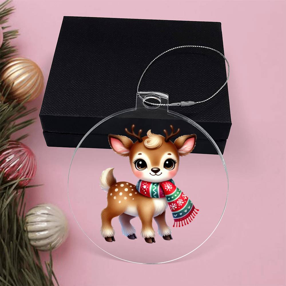 Cute Christmas Reindeer 012 - Acrylic Ornament