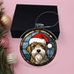 Dog Stained Glass Christmas Design 009 - Acrylic Ornament