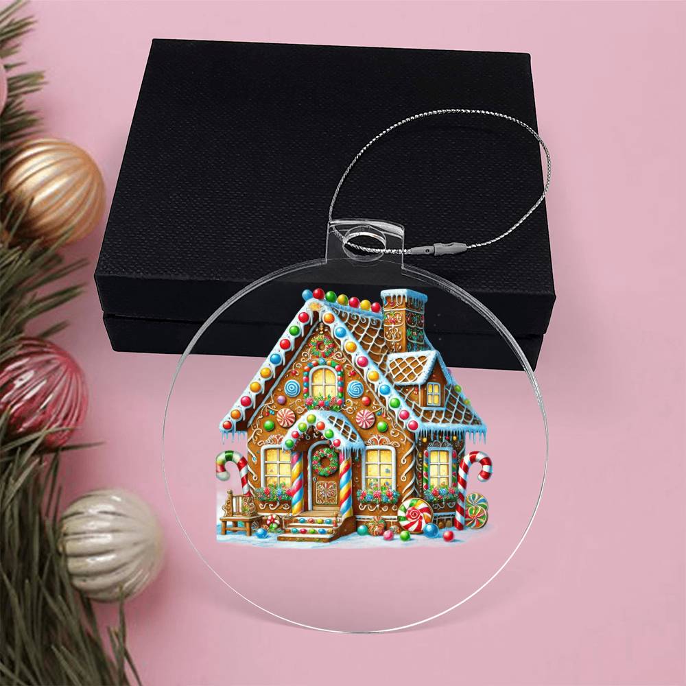 Christmas Gingerbread House 014 - Acrylic Ornament