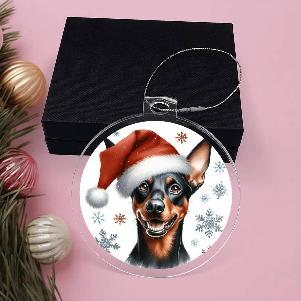 Christmas Dog - German Pinscher - Acrylic Ornament