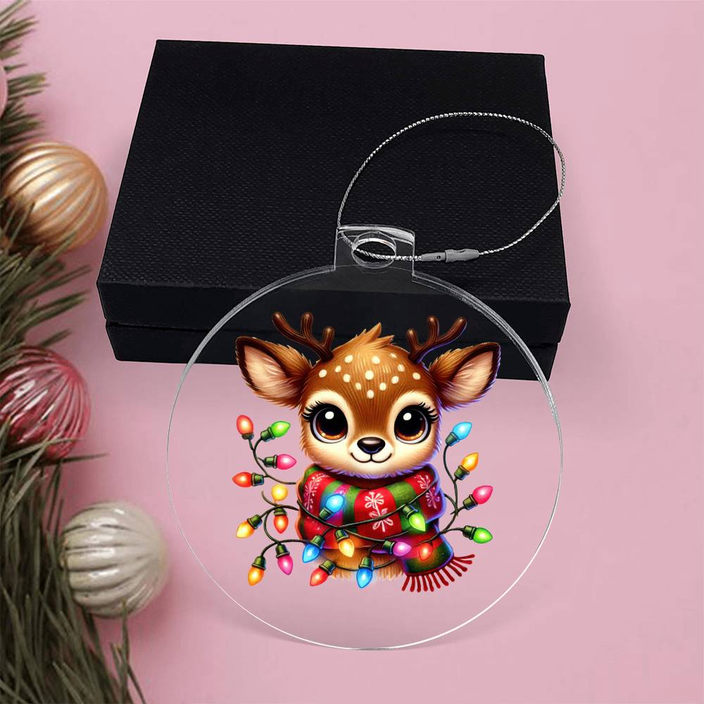 Cute Christmas Reindeer 011 - Acrylic Ornament
