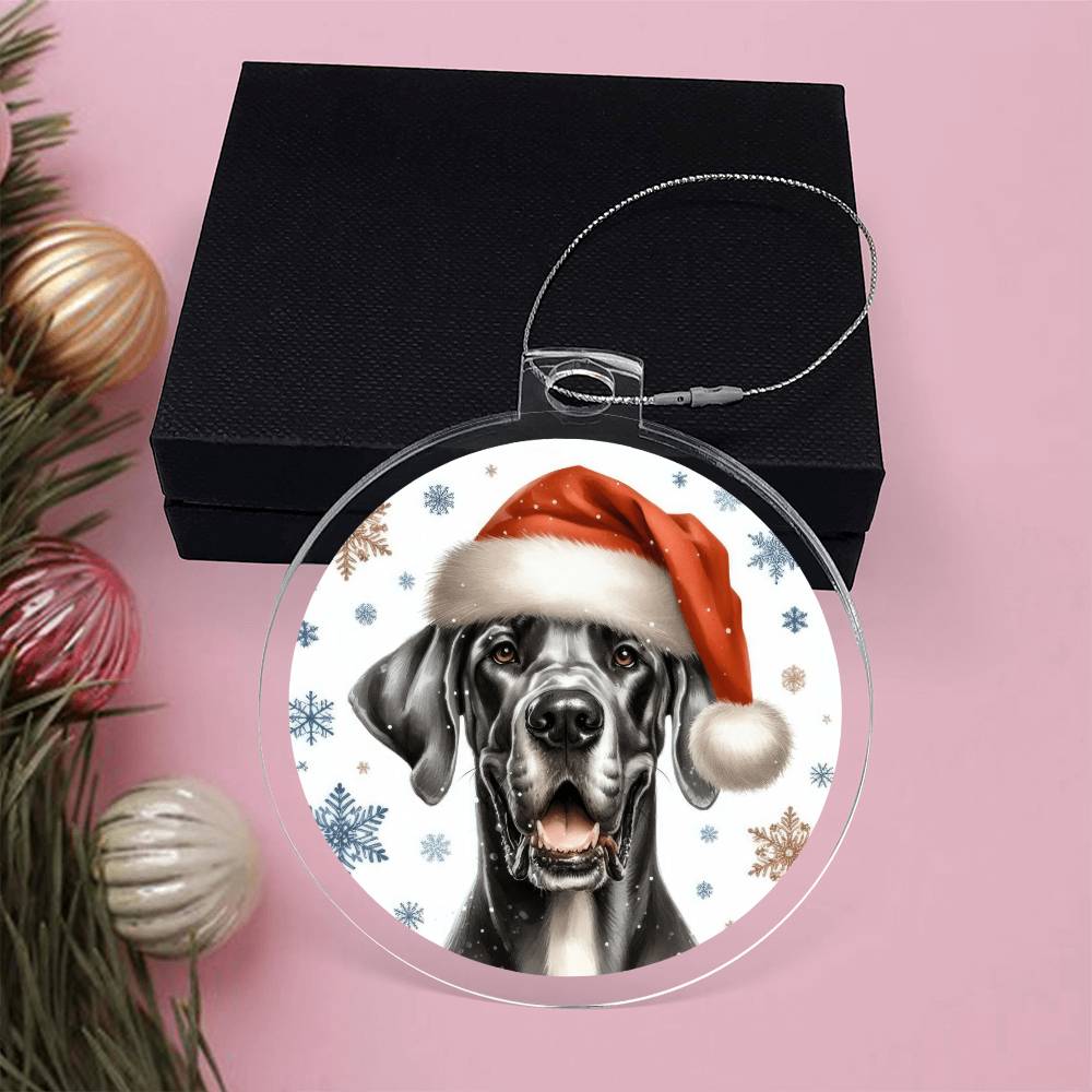 Christmas Dog - Great Dane - Acrylic Ornament