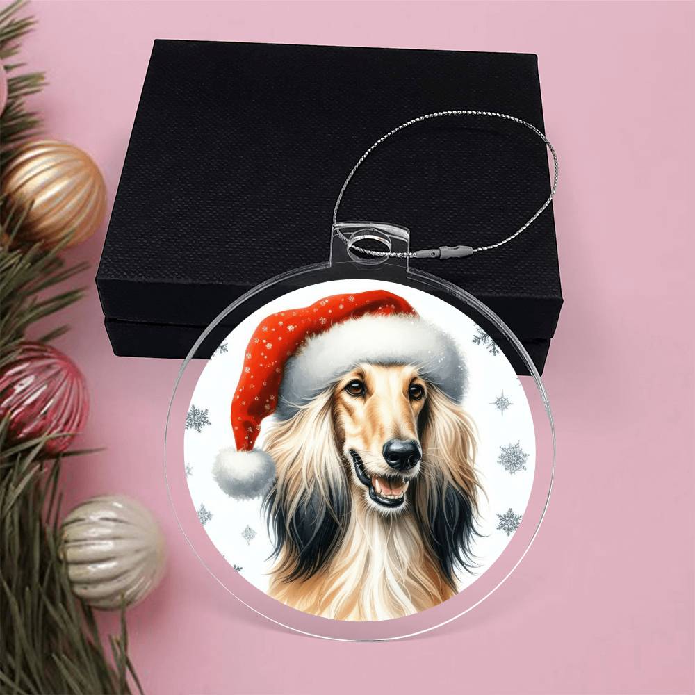 Christmas Dog - Afghan Hound - Acrylic Ornament