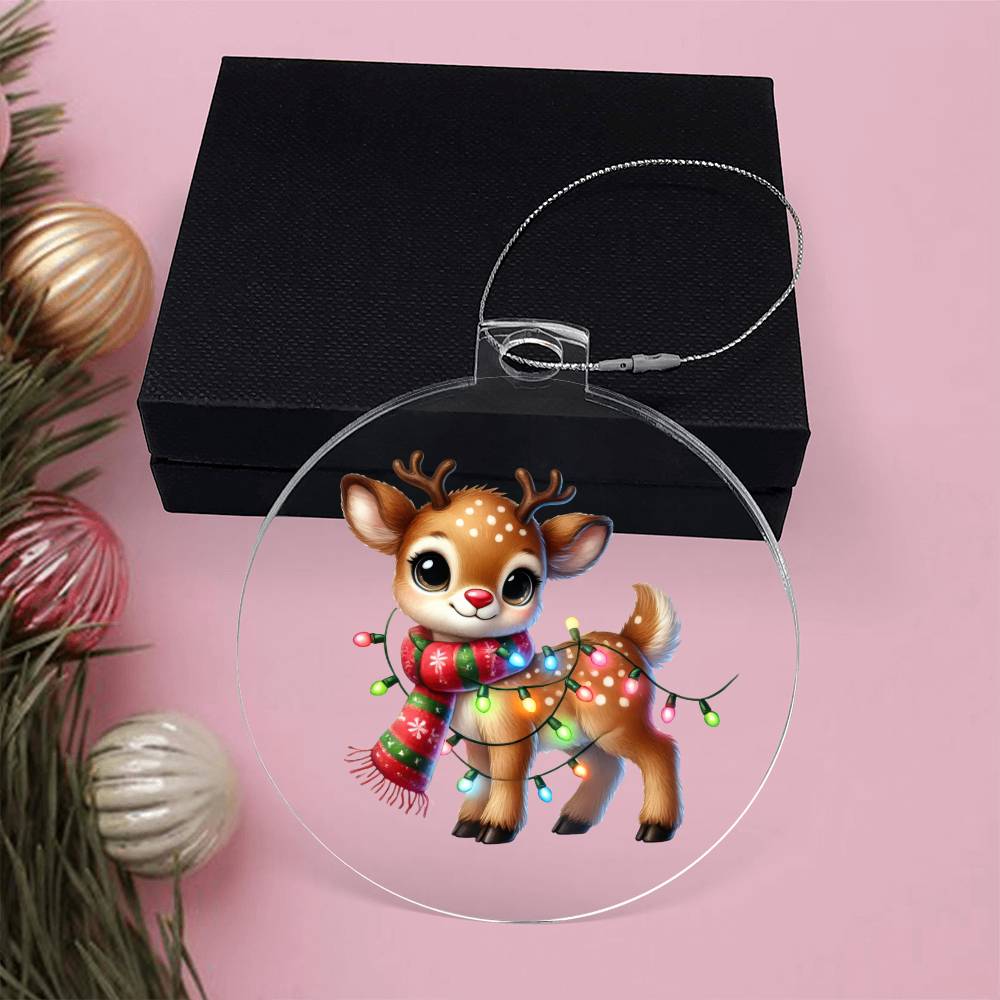 Cute Christmas Reindeer 019 - Acrylic Ornament