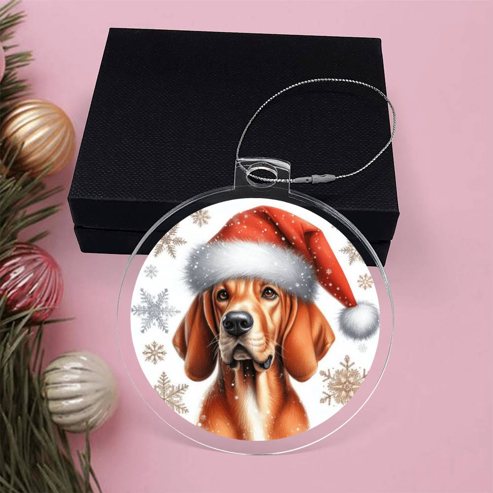 Christmas Dog - Redbone Coonhound - Acrylic Ornament