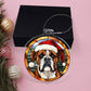 Dog Stained Glass Christmas Design 022 - Acrylic Ornament