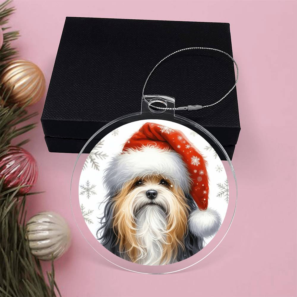 Christmas Dog - Lowchen - Acrylic Ornament