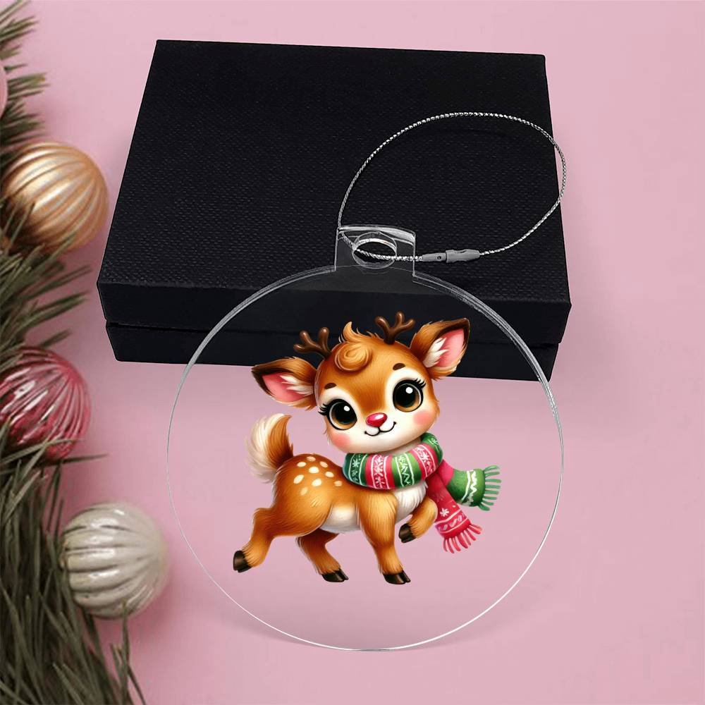 Cute Christmas Reindeer 008 - Acrylic Ornament