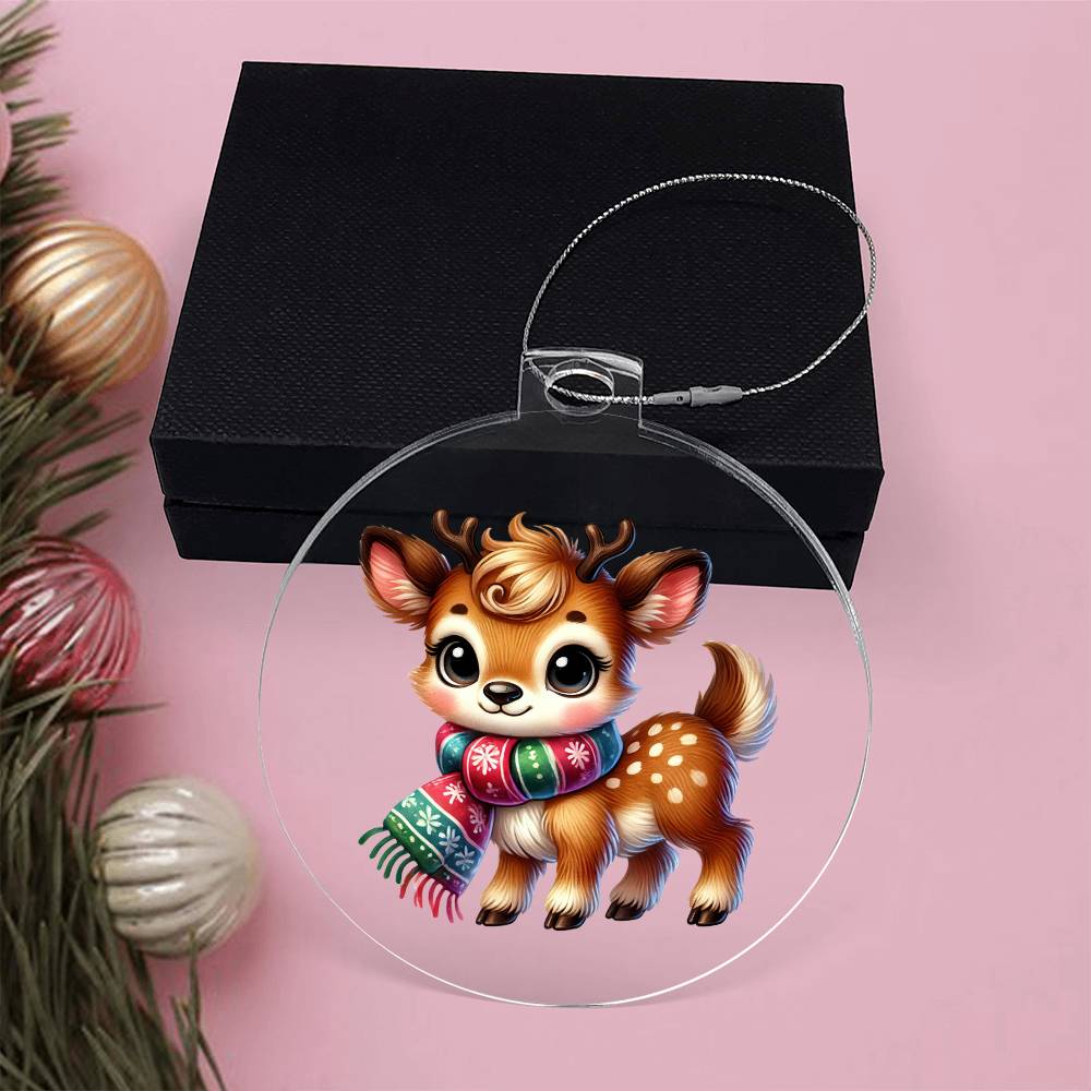 Cute Christmas Reindeer 009 - Acrylic Ornament