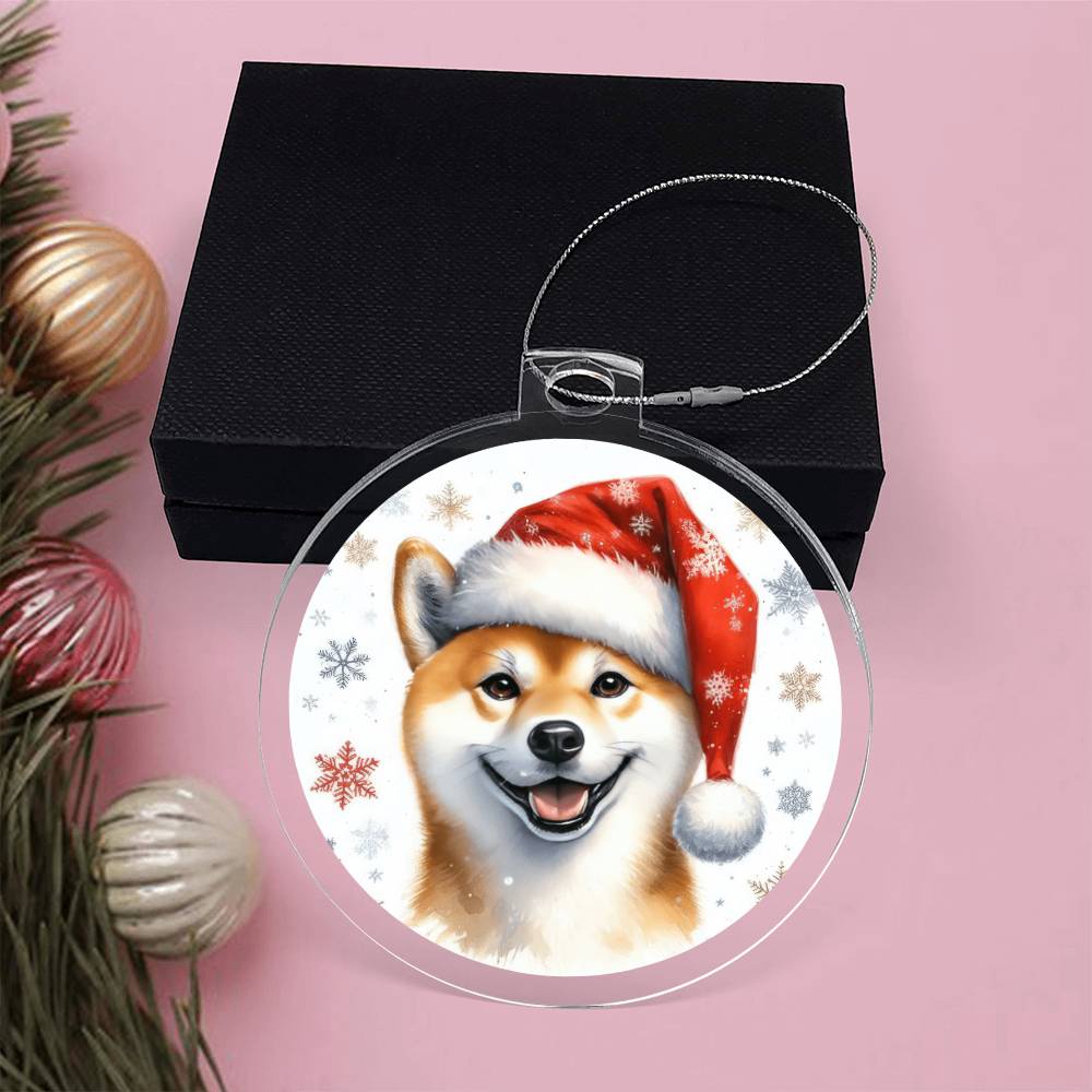 Christmas Dog - Shiba Inu - Acrylic Ornament