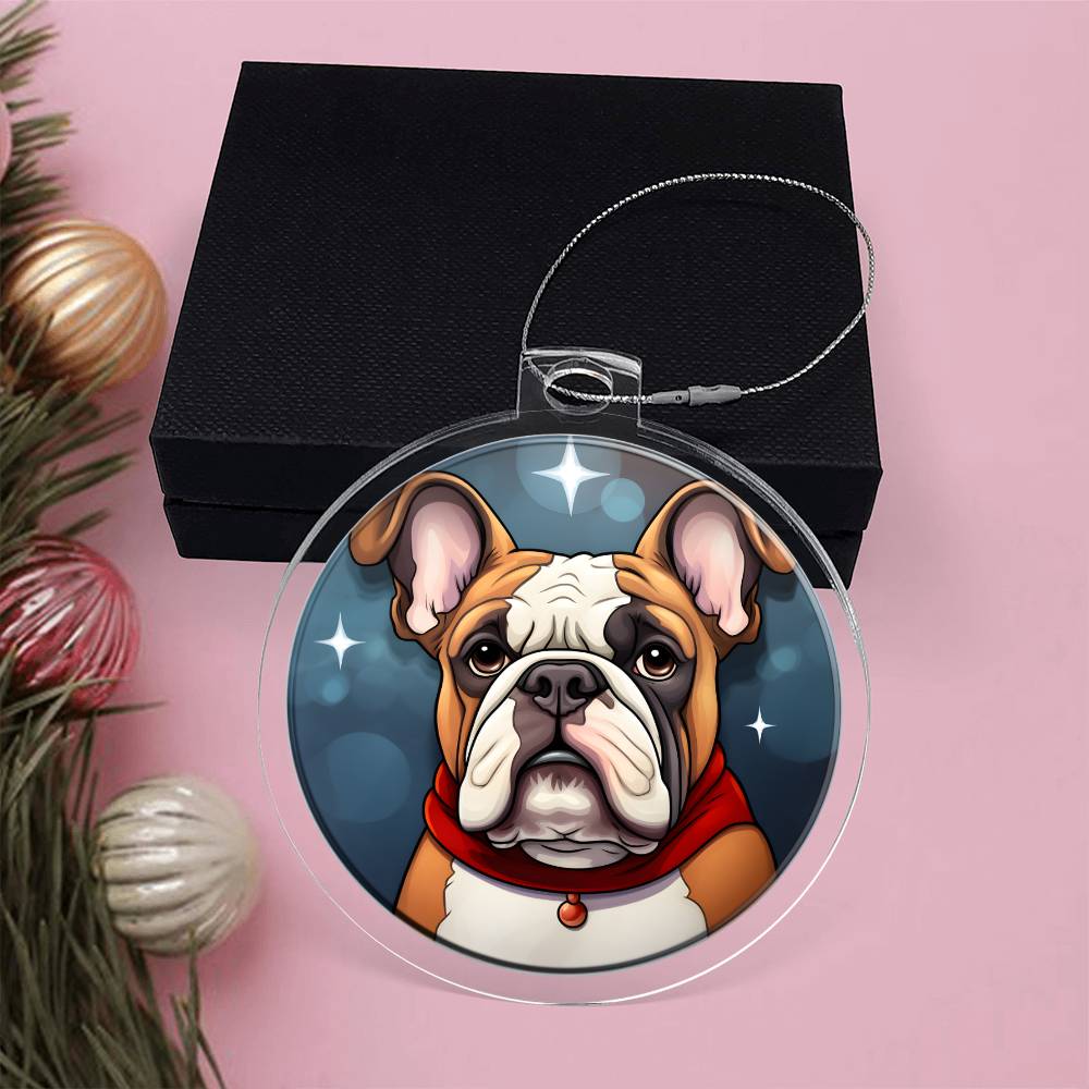 Dog Stained Glass Christmas Design 017 - Acrylic Ornament
