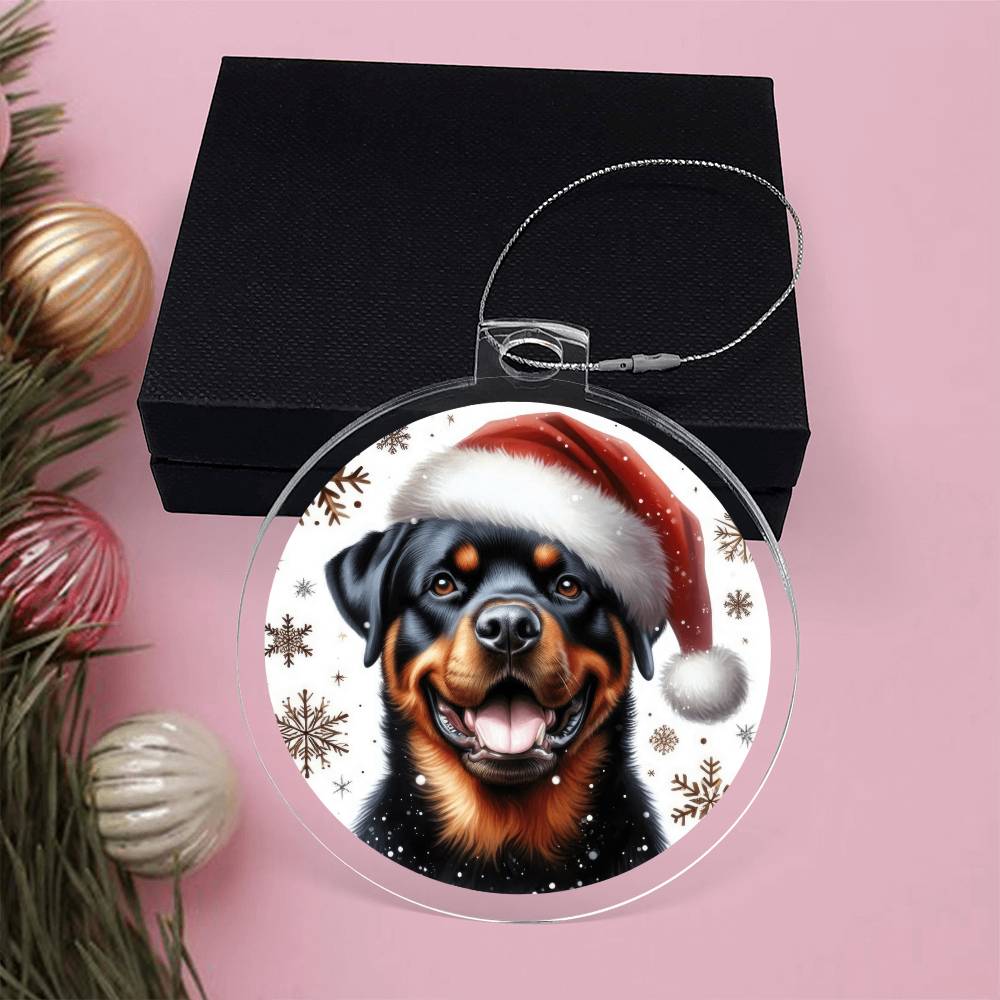 Christmas Dog - Rottweiler - Acrylic Ornament
