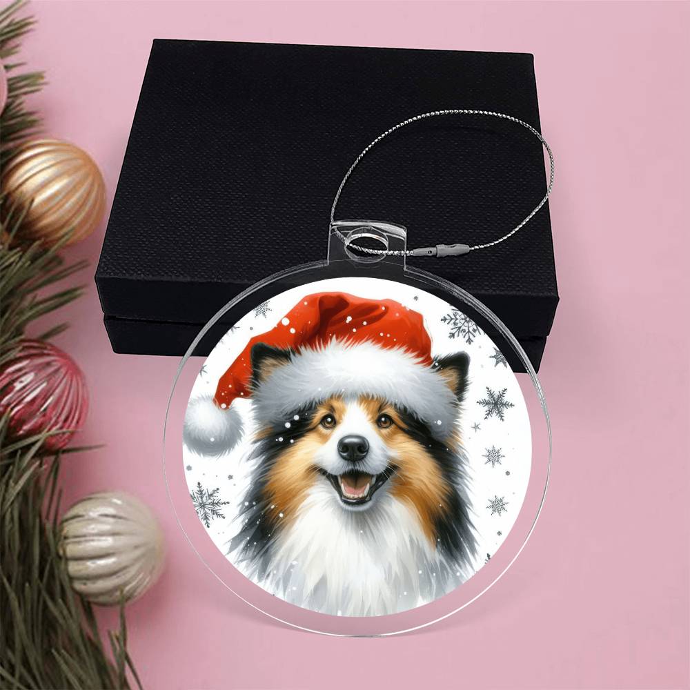 Christmas Dog - Icelandic Sheepdog - Acrylic Ornament