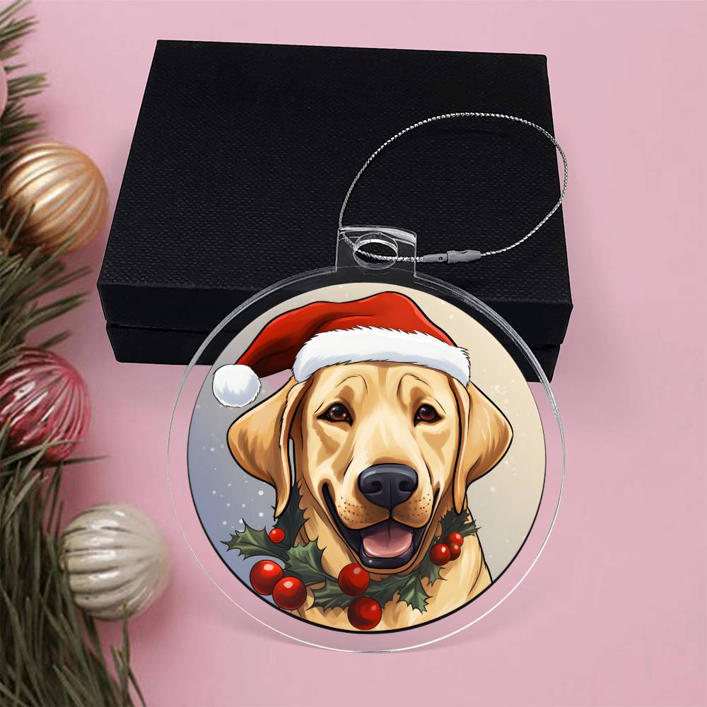 Dog Stained Glass Christmas Design 029 - Acrylic Ornament