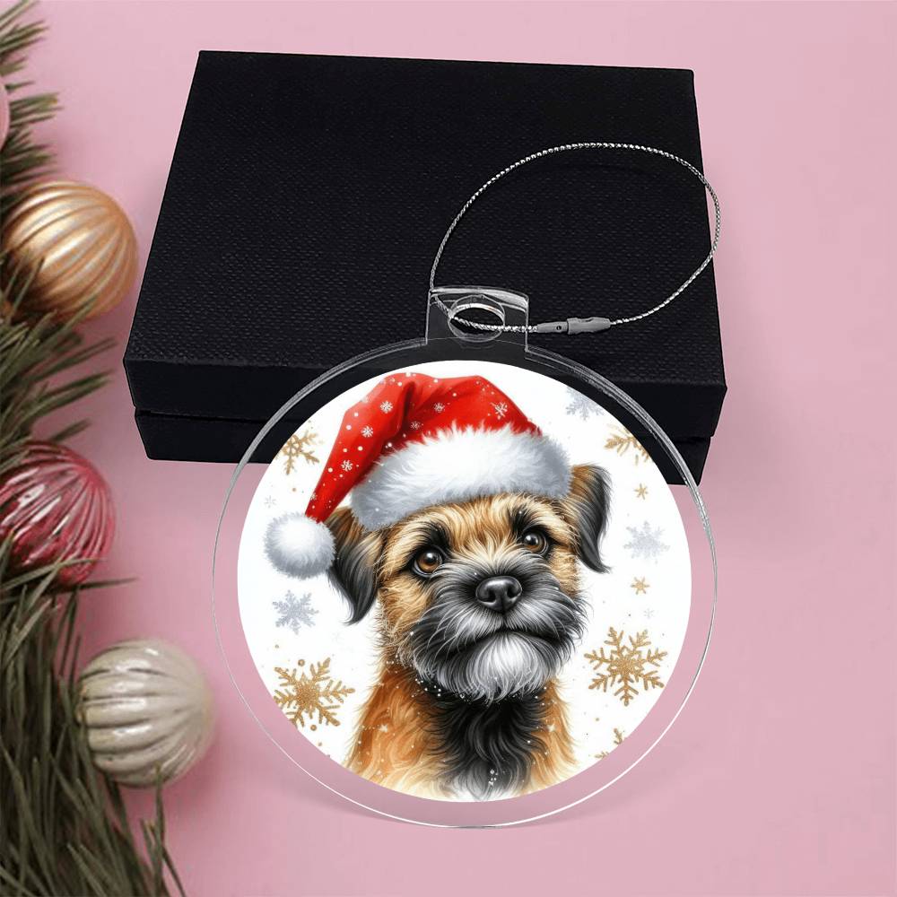 Christmas Dog - Border Terrier - Acrylic Ornament