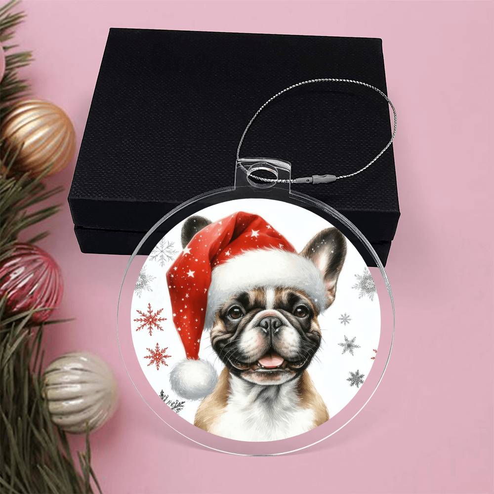 Christmas Dog - French Bulldog - Acrylic Ornament