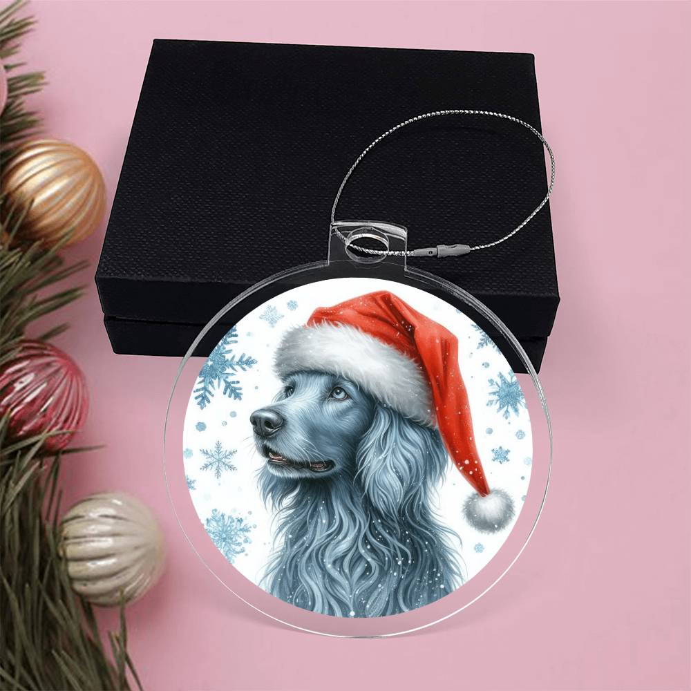 Christmas Dog - Blue Lacy - Acrylic Ornament