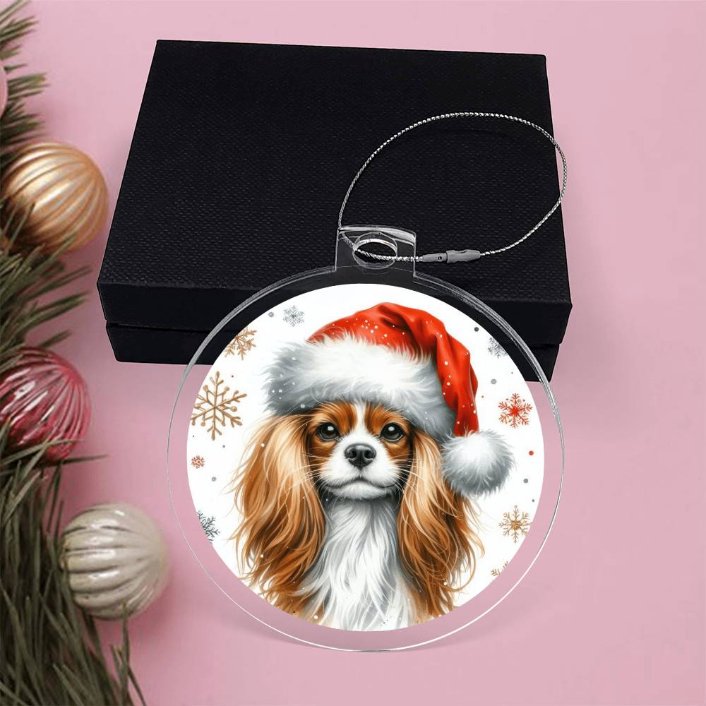 Christmas Dog - English Toy Spaniel - Acrylic Ornament
