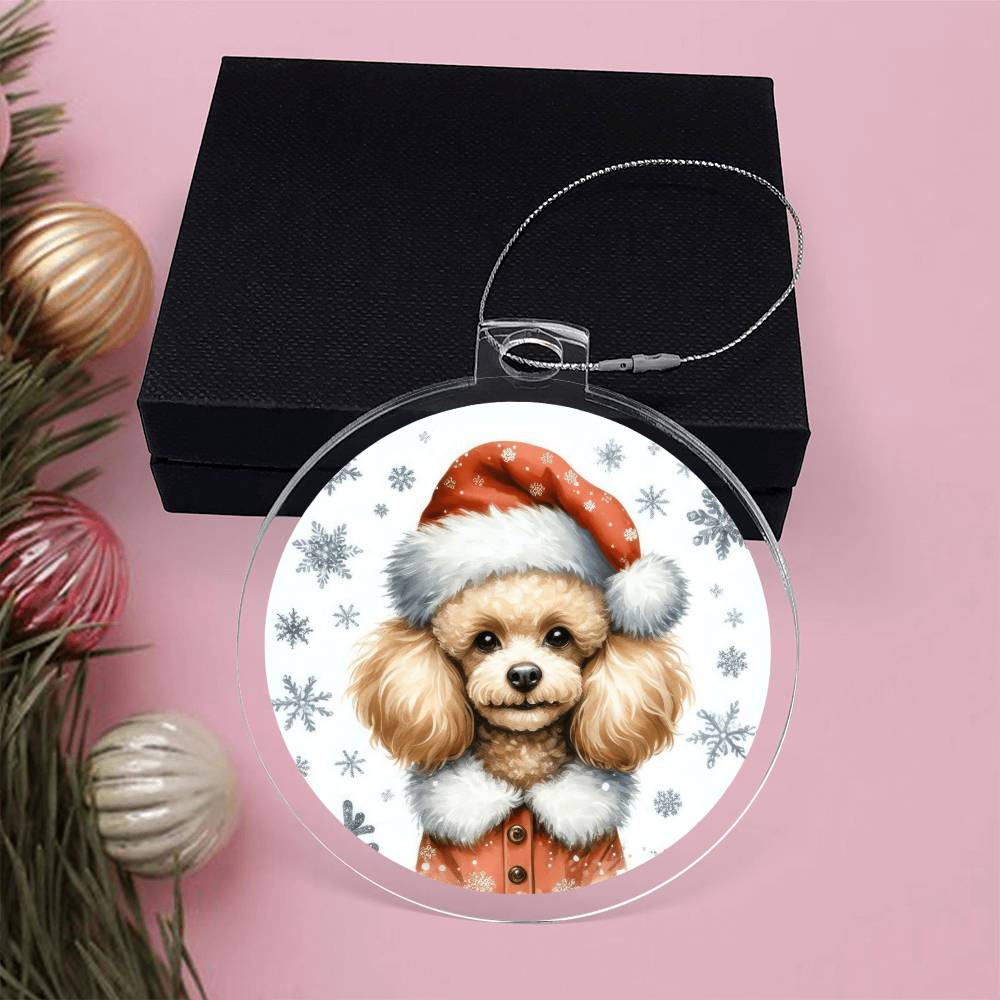 Christmas Dog - Toy Poodle - Acrylic Ornament
