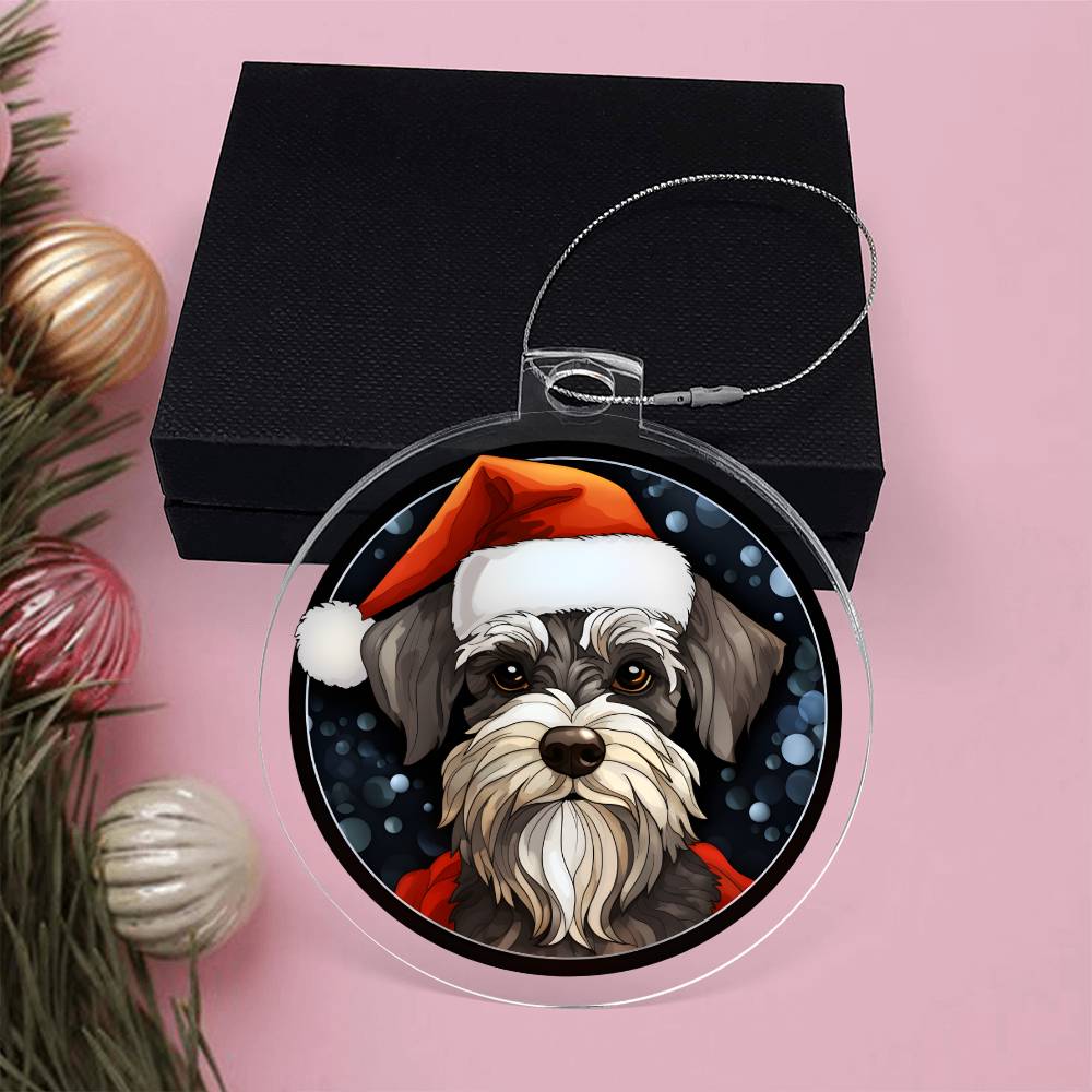 Dog Stained Glass Christmas Design 018 - Acrylic Ornament